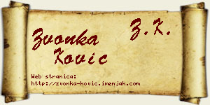 Zvonka Ković vizit kartica